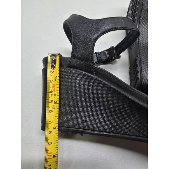 Crocs Leigh II Cross Strap Strappy Ankle Wedge Sandals Black Women’s Size 7 - Picture 7 of 12